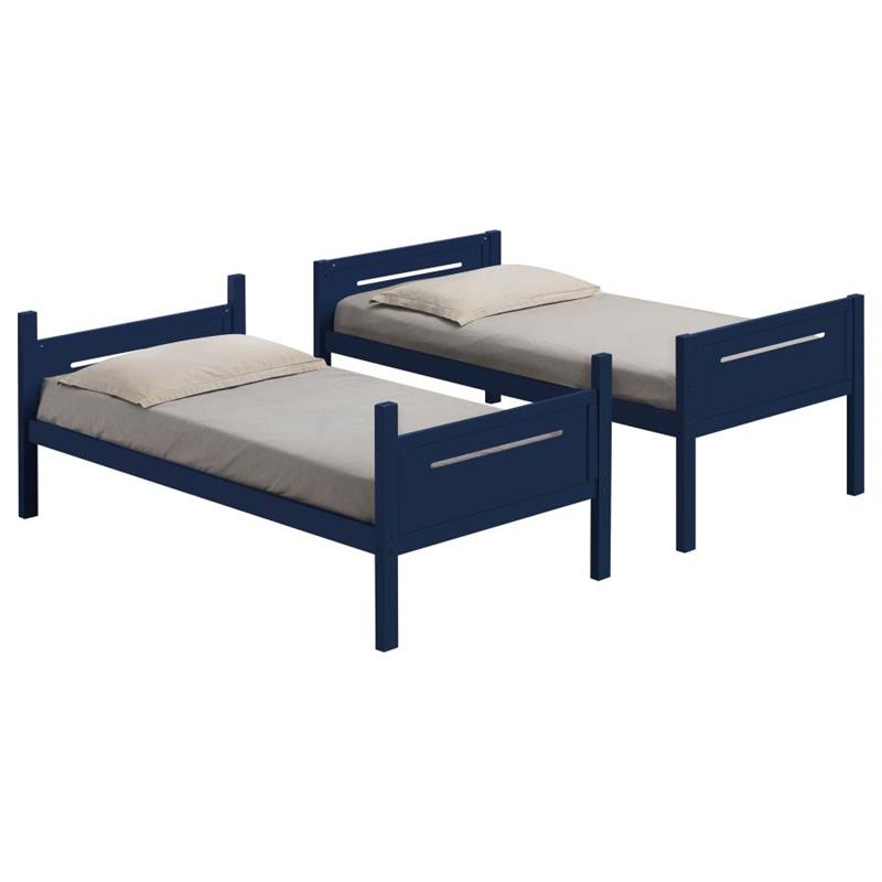 Littleton Twin Over Twin Bunk Bed Blue (405051BLU)