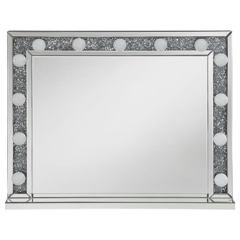 Wilmer Rectangular Table Mirror with Lighting Silver (969525)