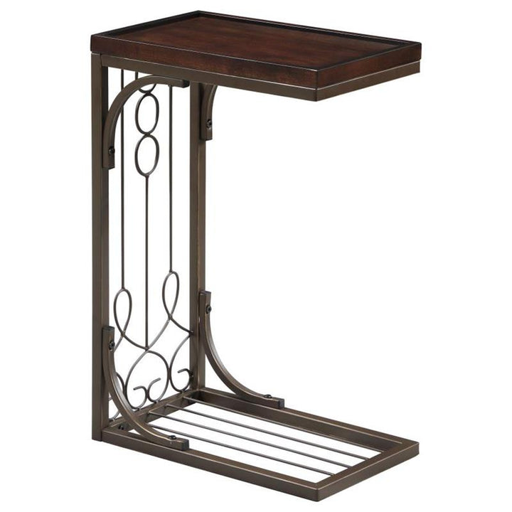 Alyssa Accent Table Brown and Burnished Copper (900280)