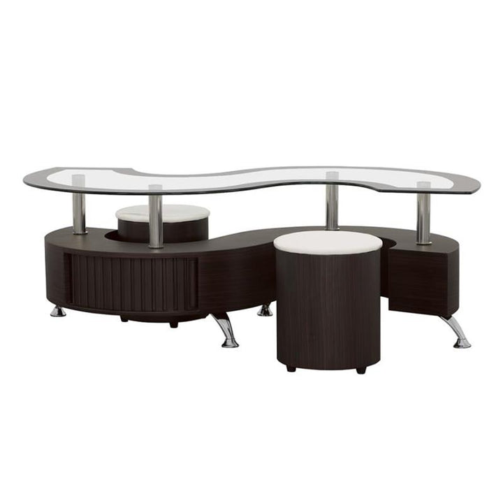 Buckley 3-piece Coffee Table and Stools Set Cappuccino (720218)