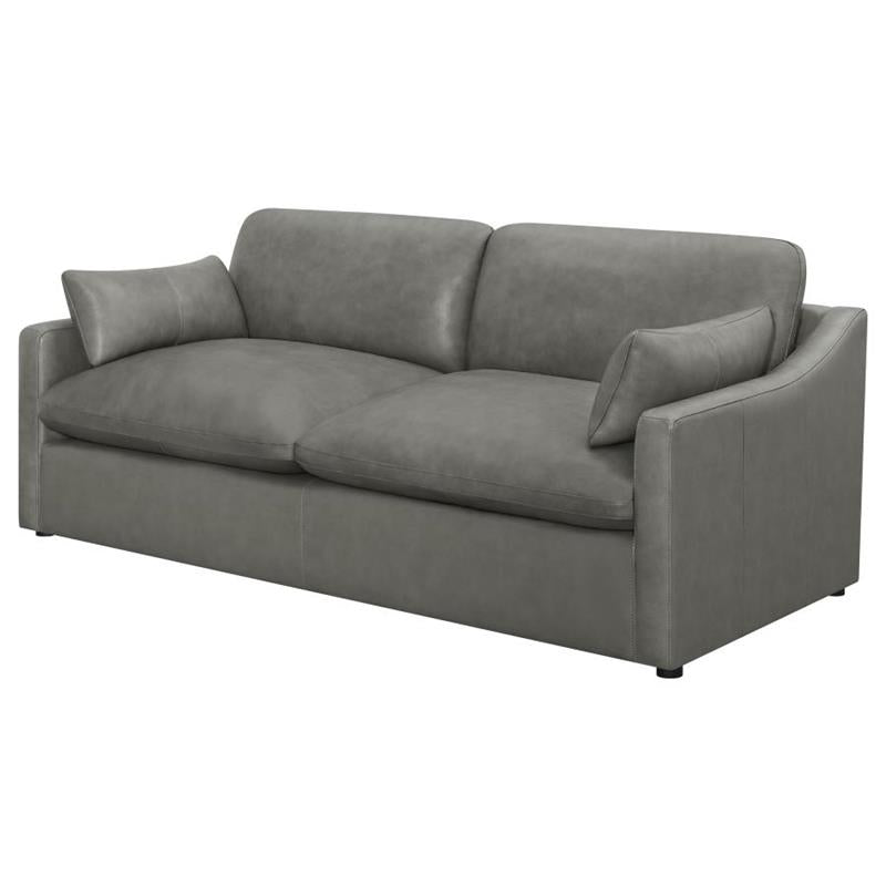 Grayson Sloped Arm Upholstered Sofa Grey (506771)