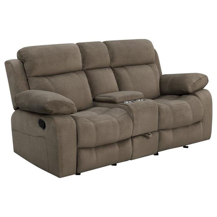 Myleene Glider Loveseat with Console Mocha (603032)