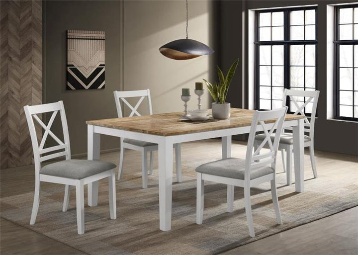 Hollis 5-piece Rectangular Dining Table Set Brown and White (122241-S5)