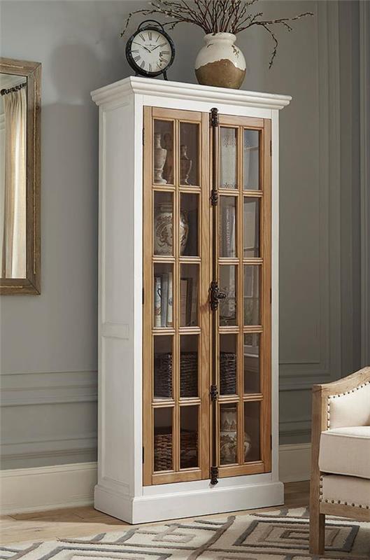 Tammi 2-door Tall Cabinet Antique White and Brown (950965)