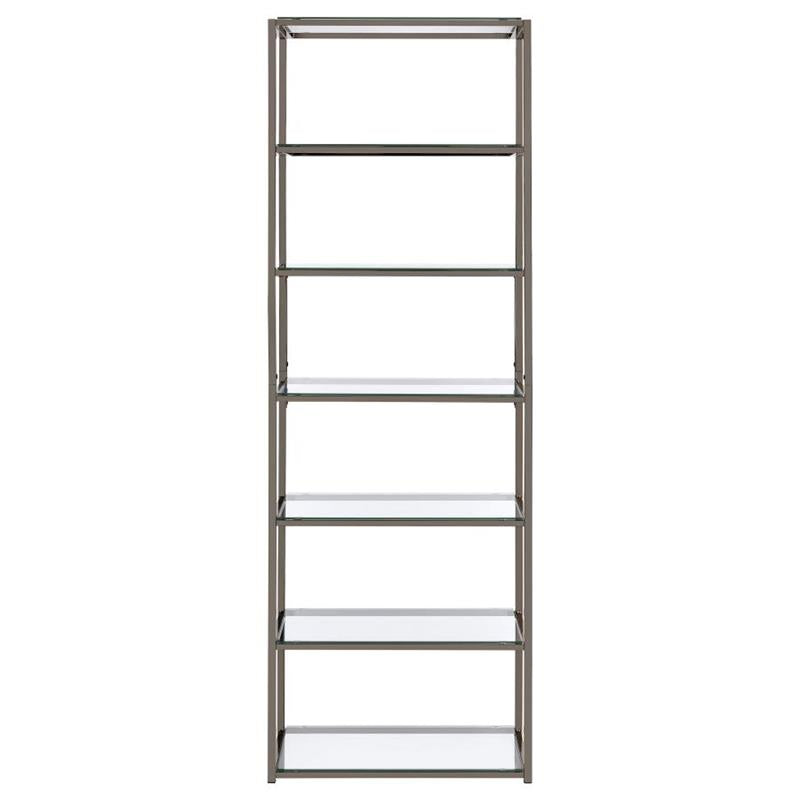 Kate 6-shelf Bookcase Black Nickel (801017)