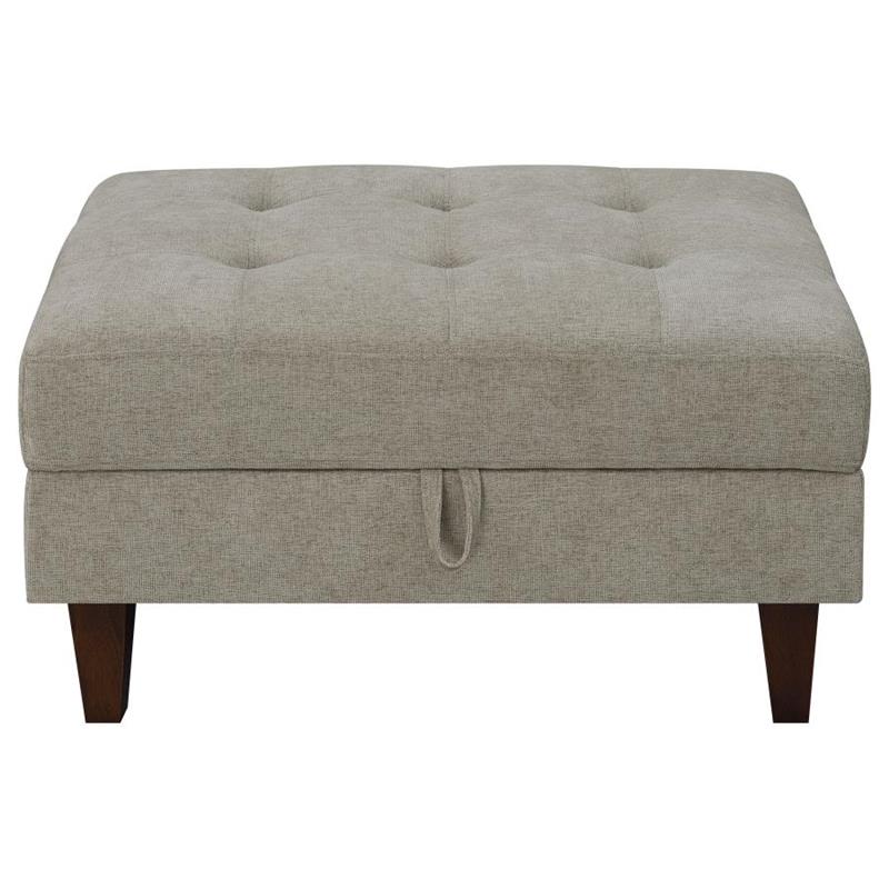 Barton Upholstered Tufted Ottoman Toast and Brown (509797)