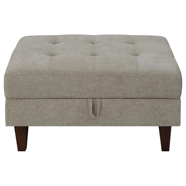 Barton Upholstered Tufted Ottoman Toast and Brown (509797)