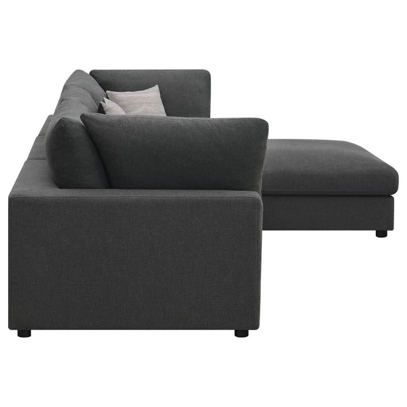 Serene 4-piece Upholstered Modular Sectional Charcoal (551324-SETB)