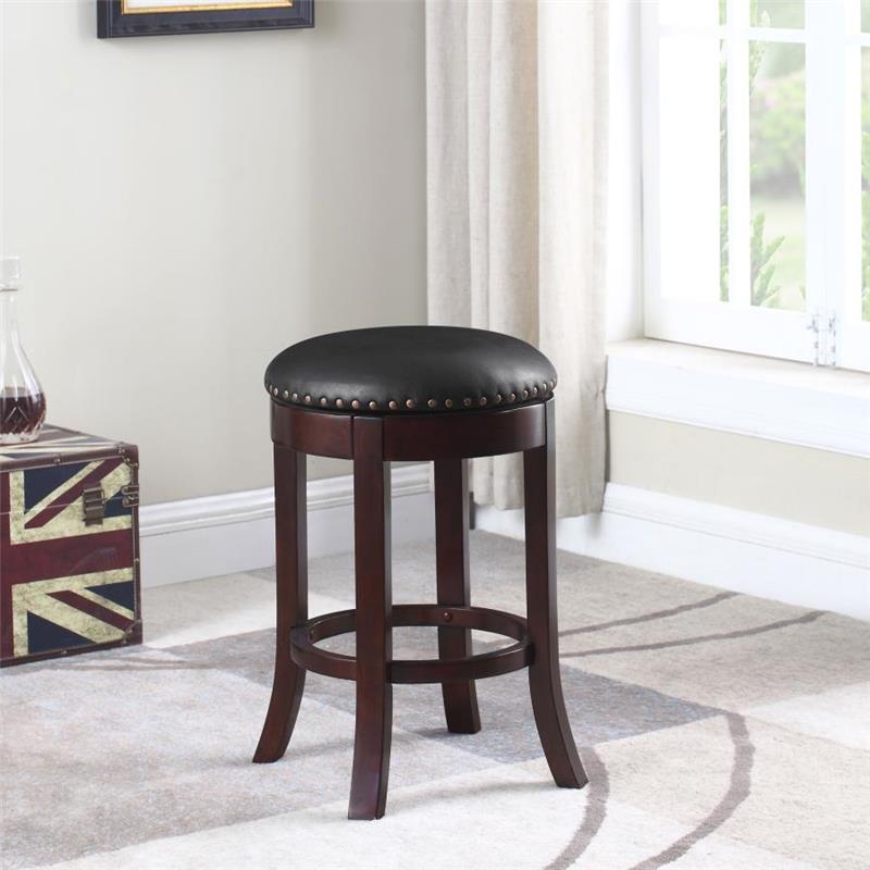 Aboushi Swivel Counter Height Stools with Upholstered Seat Brown (Set of 2) (101059)