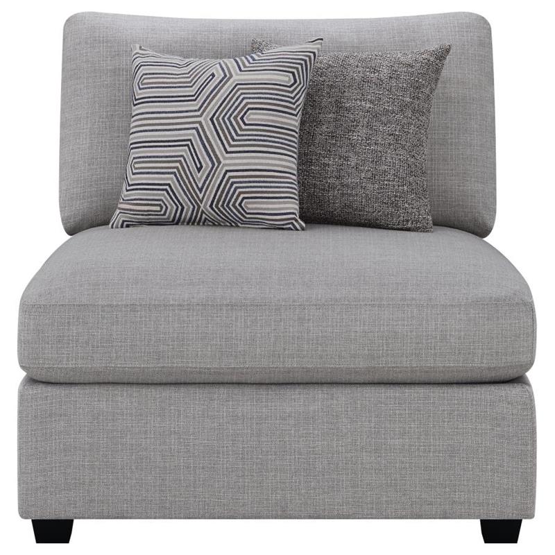 Cambria Upholstered Armless Chair Grey (551511)