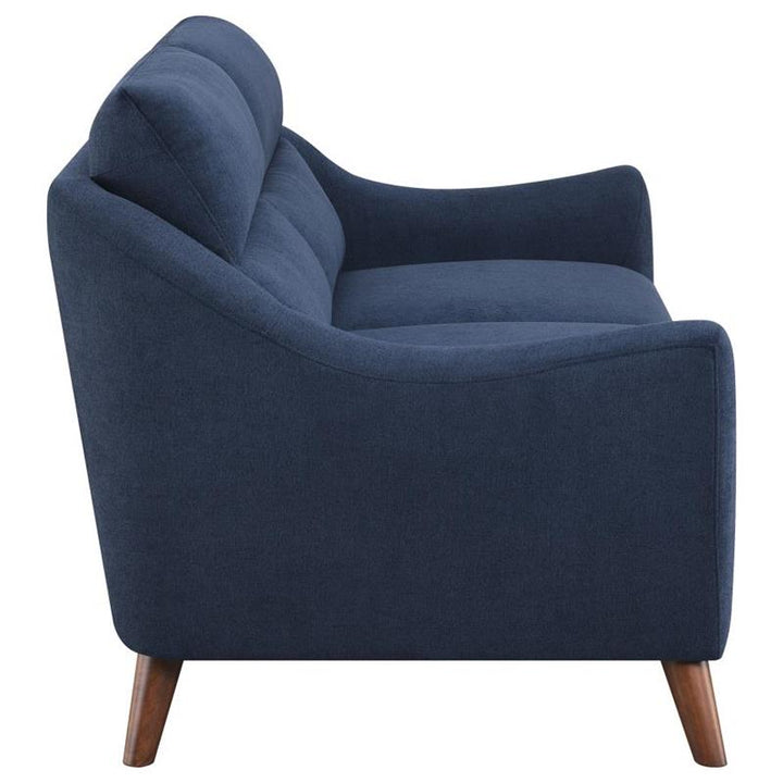 Gano Sloped Arm Upholstered Loveseat Navy Blue (509515)