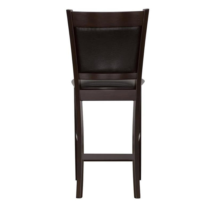 Jaden Upholstered Counter Height Stools Black and Espresso (Set of 2) (100959)