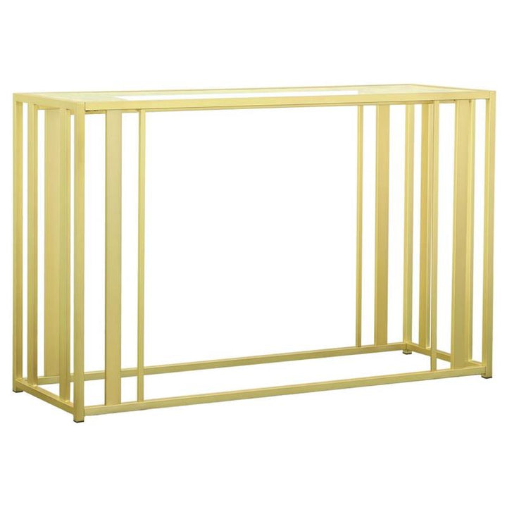 Adri Metal Frame Sofa Table Matte Brass (723609)