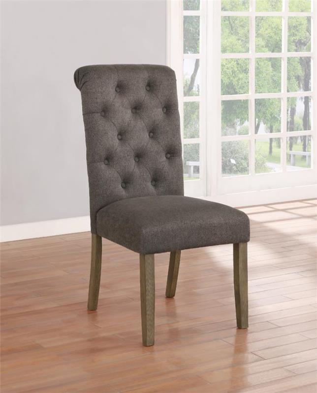 Balboa Tufted Back Side Chairs Rustic Brown and Grey (Set of 2) (193172)