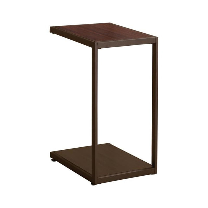 Jose Rectangular Accent Table with Bottom Shelf Brown (901007)