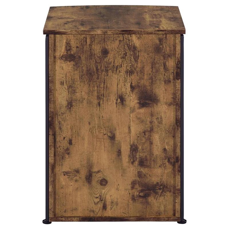 Estrella 3-drawer File Cabinet Antique Nutmeg and Gunmetal (800656)