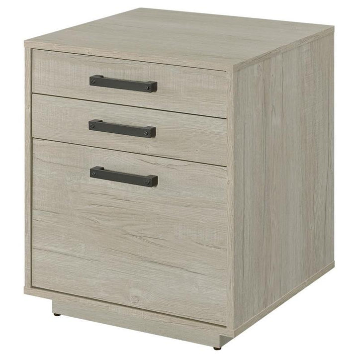 Loomis 3-drawer Square File Cabinet Whitewashed Grey (805882)