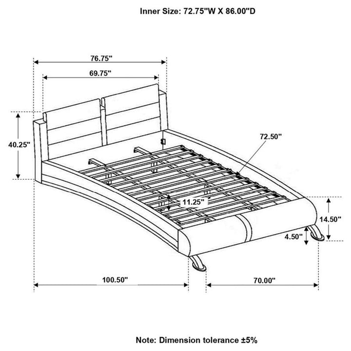 Jeremaine California King Upholstered Bed White (300345KW)