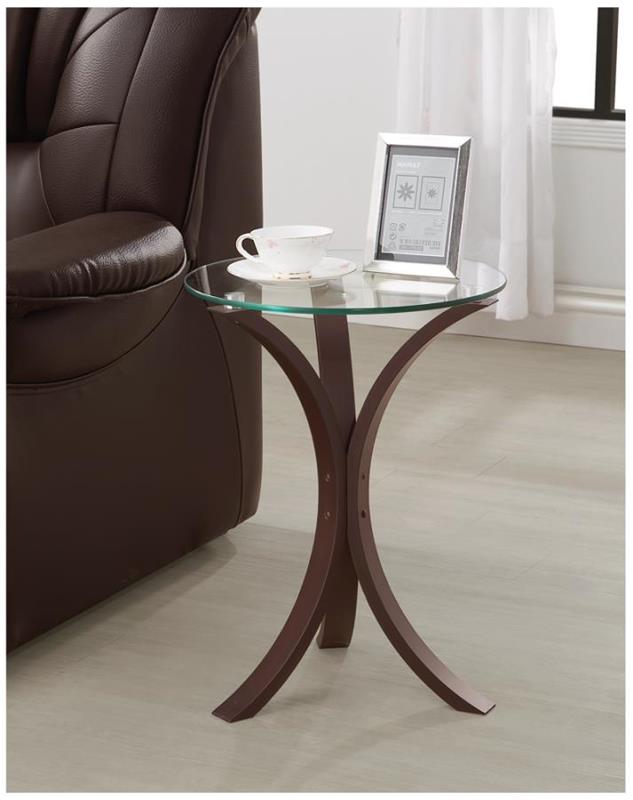 Edgar Round Accent Table Cappuccino (902867)