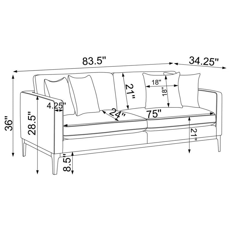 Apperson 3-piece Living Room Set Grey (508681-S3)