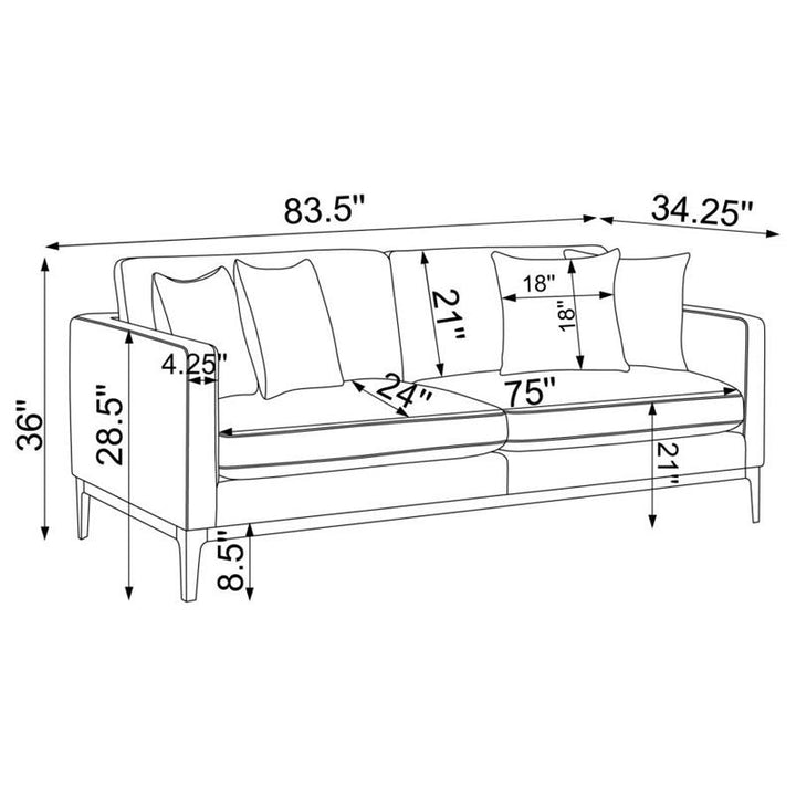 Apperson 3-piece Living Room Set Grey (508681-S3)