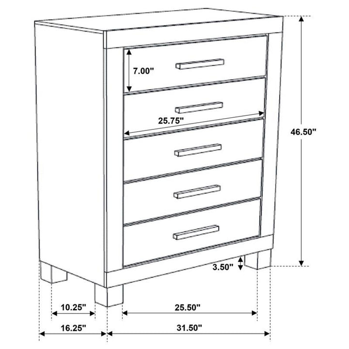 Woodmont 5-drawer Chest Rustic Golden Brown (222635)