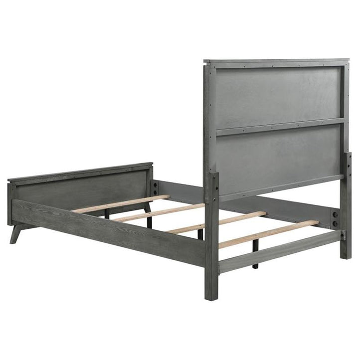 Nathan High Headboard California King Panel Bed Grey (224601KW)