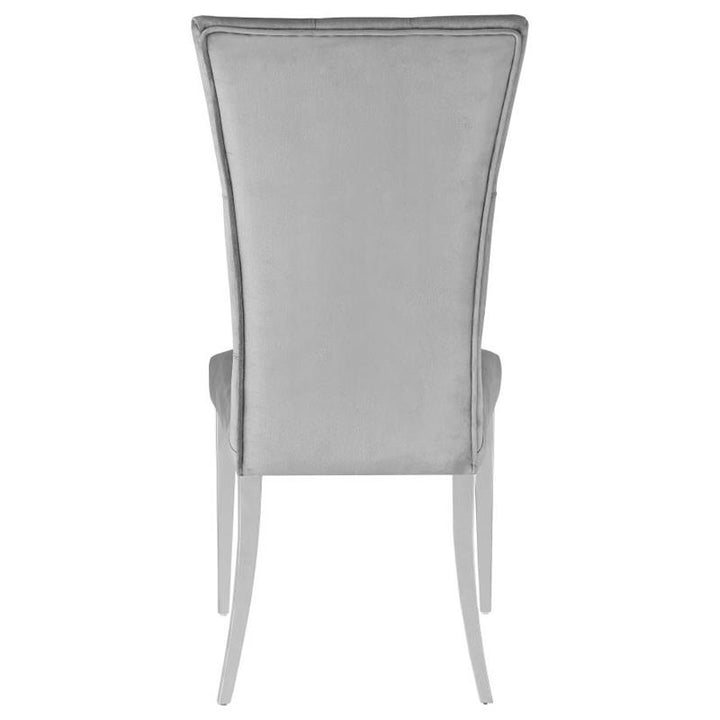 Kerwin Tufted Upholstered Side Chair (Set of 2) Grey and Chrome (111103)