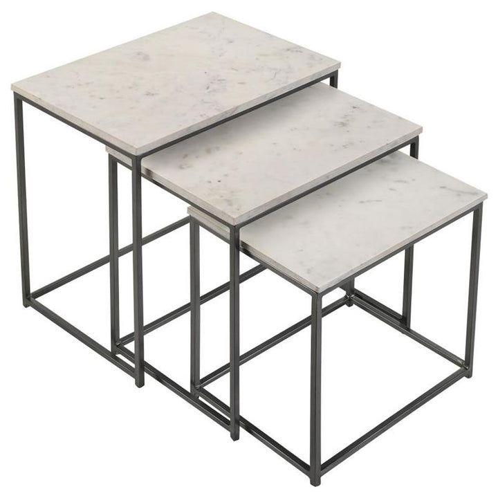 Medora 3-piece Nesting Table with Marble Top (936016)