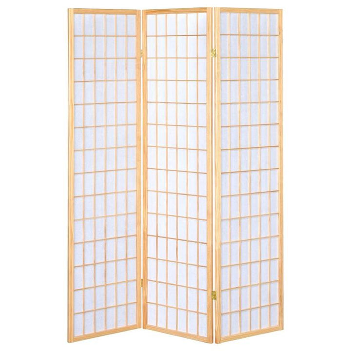 Carrie 3-panel Folding Screen Natural and White (4621)