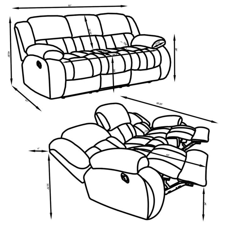 Weissman Pillow Top Arm Motion Sofa Charcoal (601921)