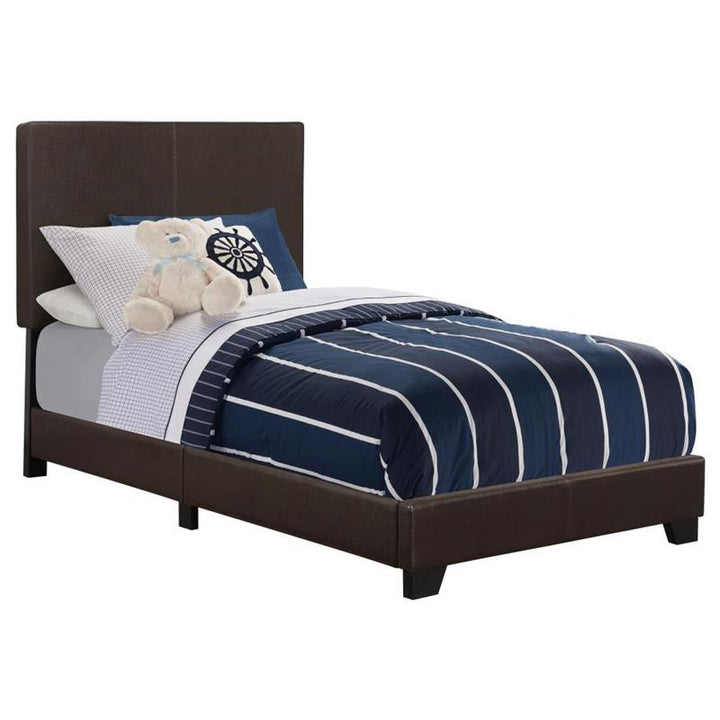 Dorian Upholstered Twin Bed Brown (300762T)