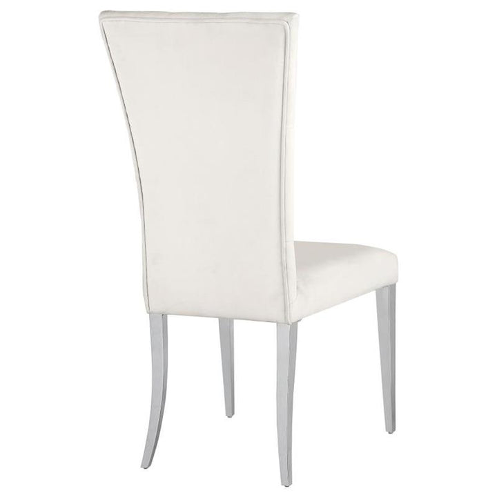 Kerwin Tufted Upholstered Side Chair (Set of 2) White and Chrome (111102)