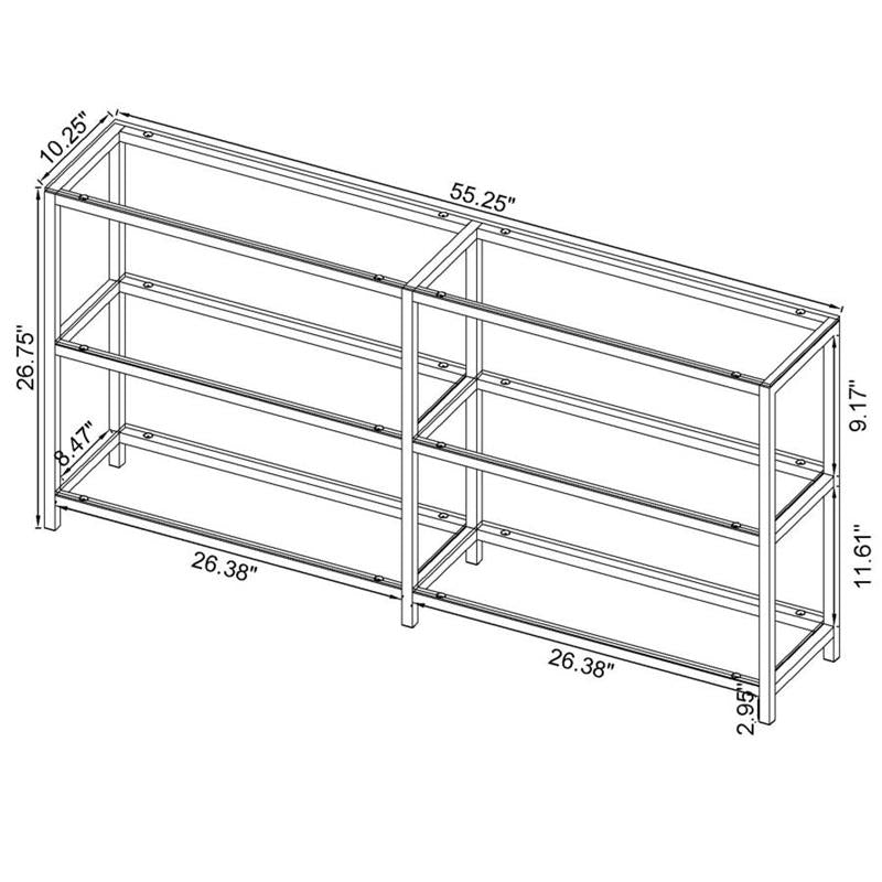 Kate 2-tier Bookcase Black Nickel (801018)