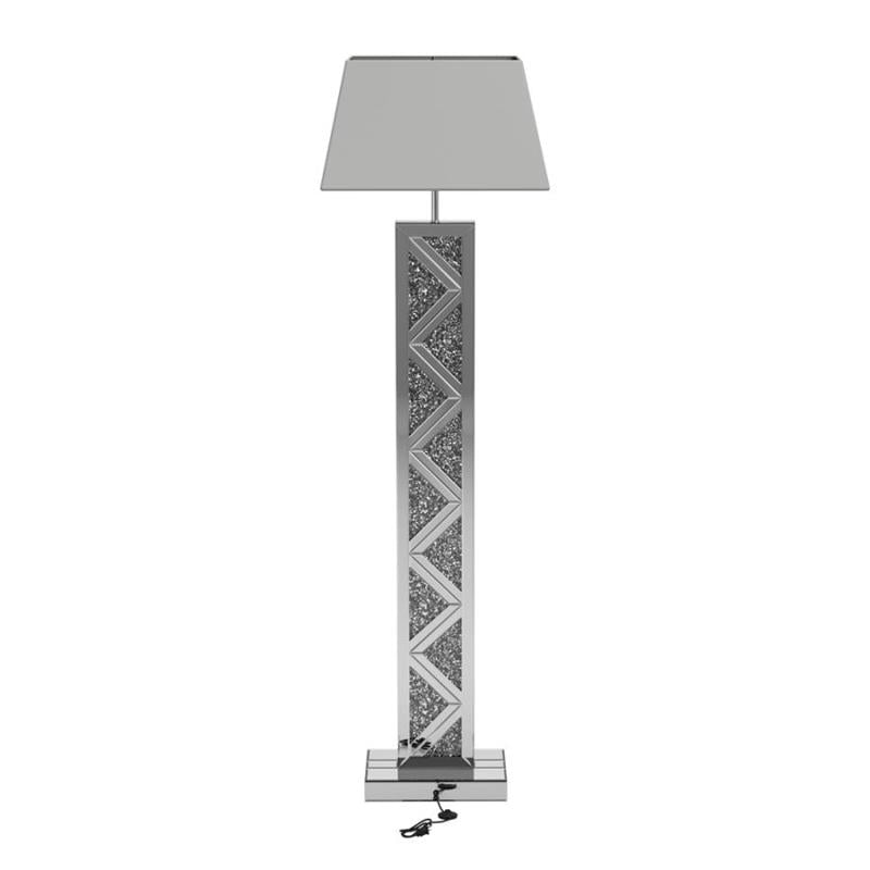 Carmen Geometric Base Floor Lamp Silver (920140)