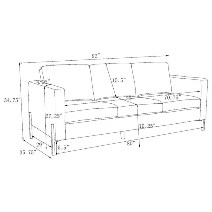 Tilly 2-piece Upholstered Track Arms Sofa Set Sage (509904-S2)