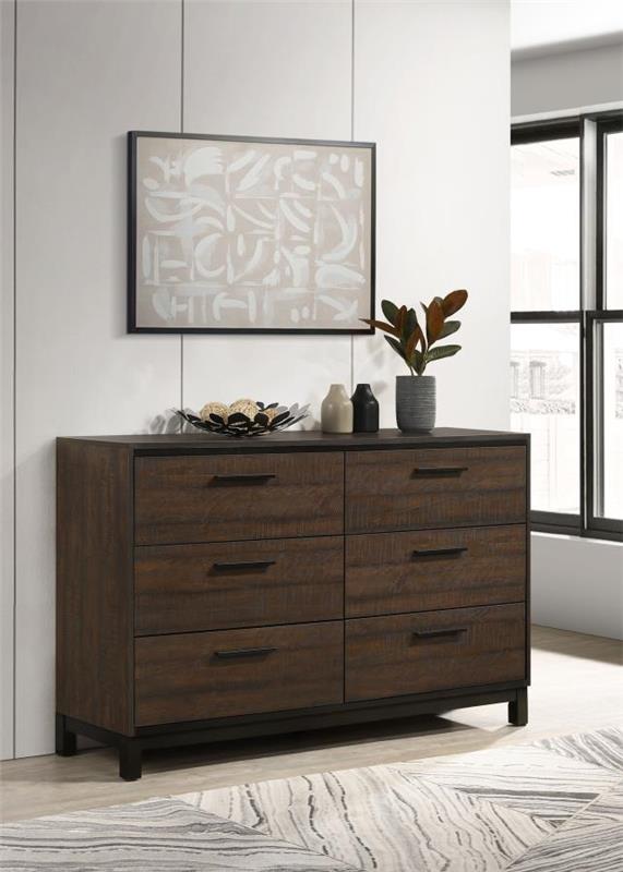 Edmonton 6-drawer Dresser Rustic Tobacco (204353)