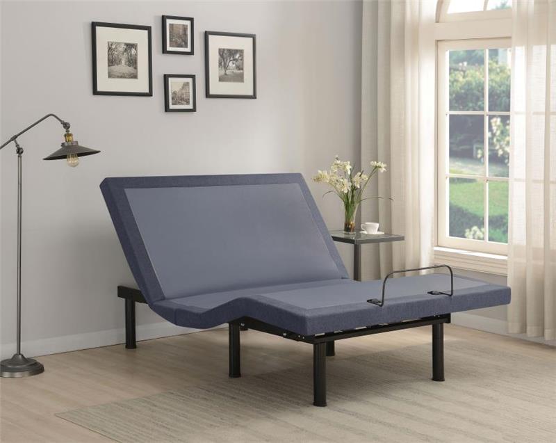 Clara Queen Adjustable Bed Base Grey and Black (350131Q)