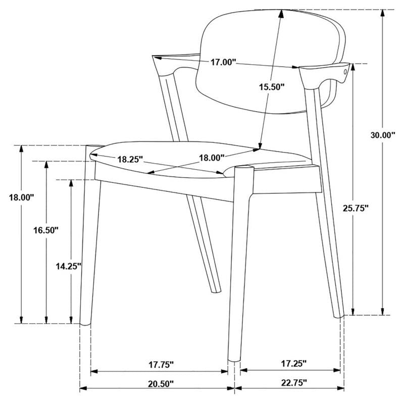 Malone Dining Side Chairs Grey and Dark Walnut (Set of 2) (105352)