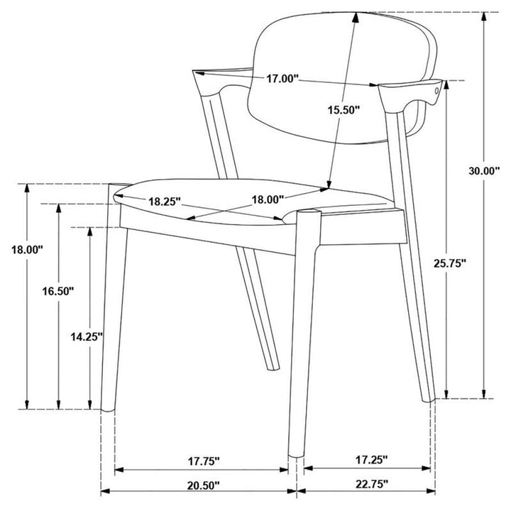 Malone Dining Side Chairs Grey and Dark Walnut (Set of 2) (105352)