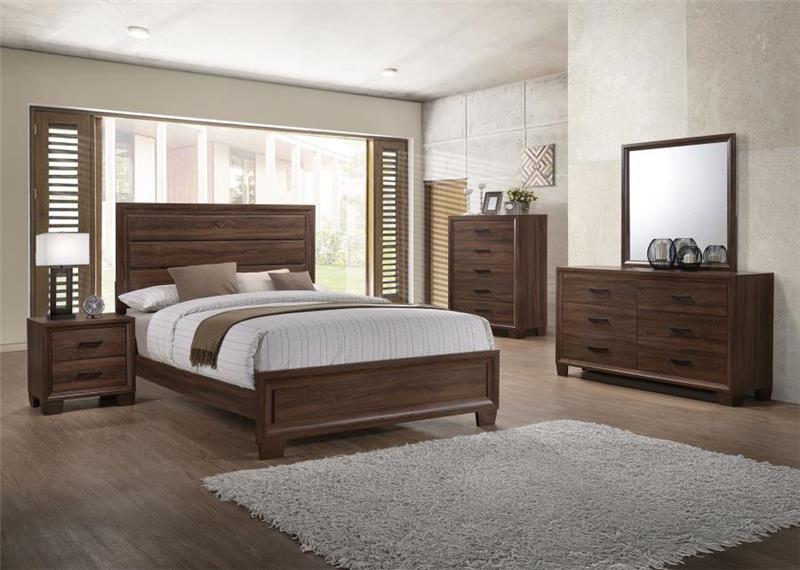 Brandon Eastern King Panel Bed Medium Warm Brown (205321KE)