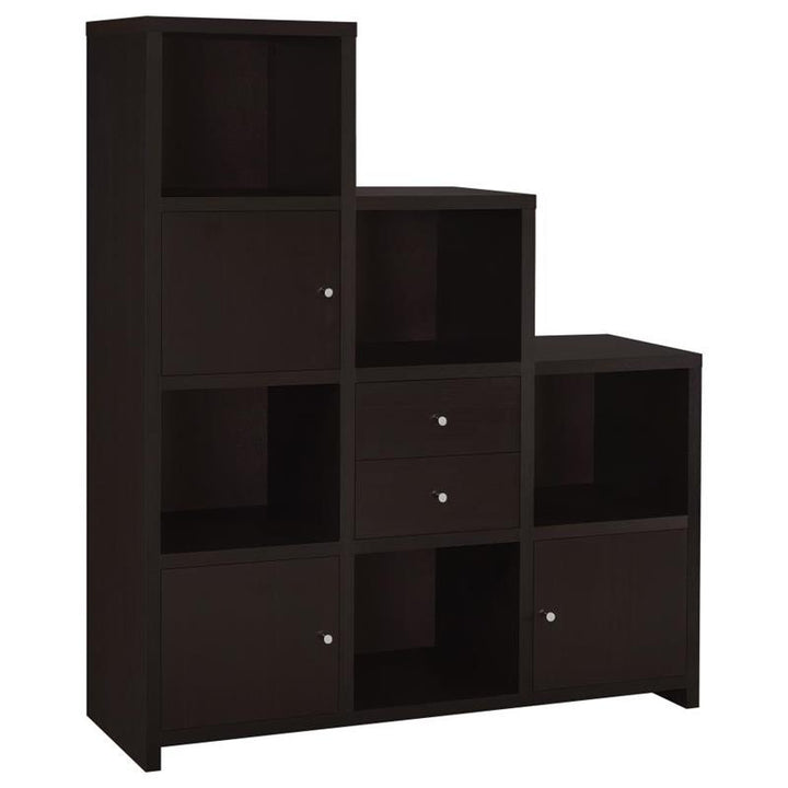 Spencer Bookcase with Cube Storage Compartments Cappuccino (801170)