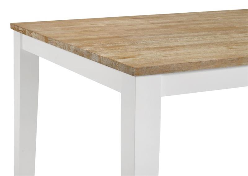 Hollis Rectangular Solid Wood Dining Table Brown and White (122241)