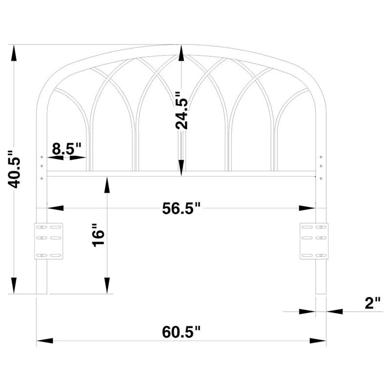 Anderson Queen / Full Arched Headboard Black (300184QF)