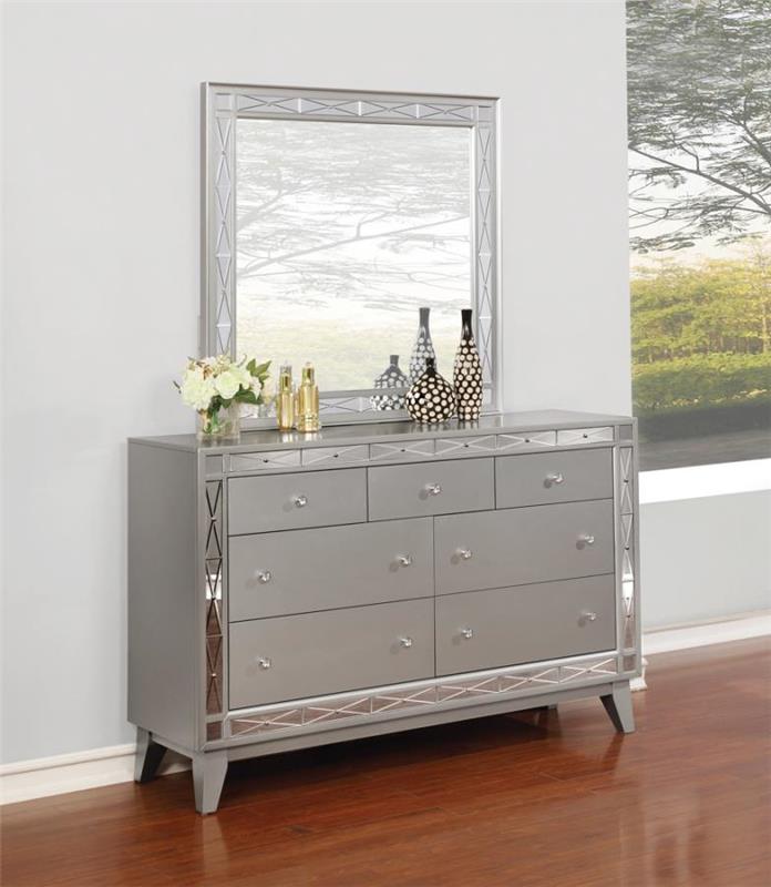 Leighton Beveled Dresser Mirror Metallic Mercury (204924)