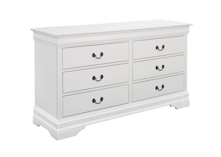 Louis Philippe 6-drawer Dresser White (204693)