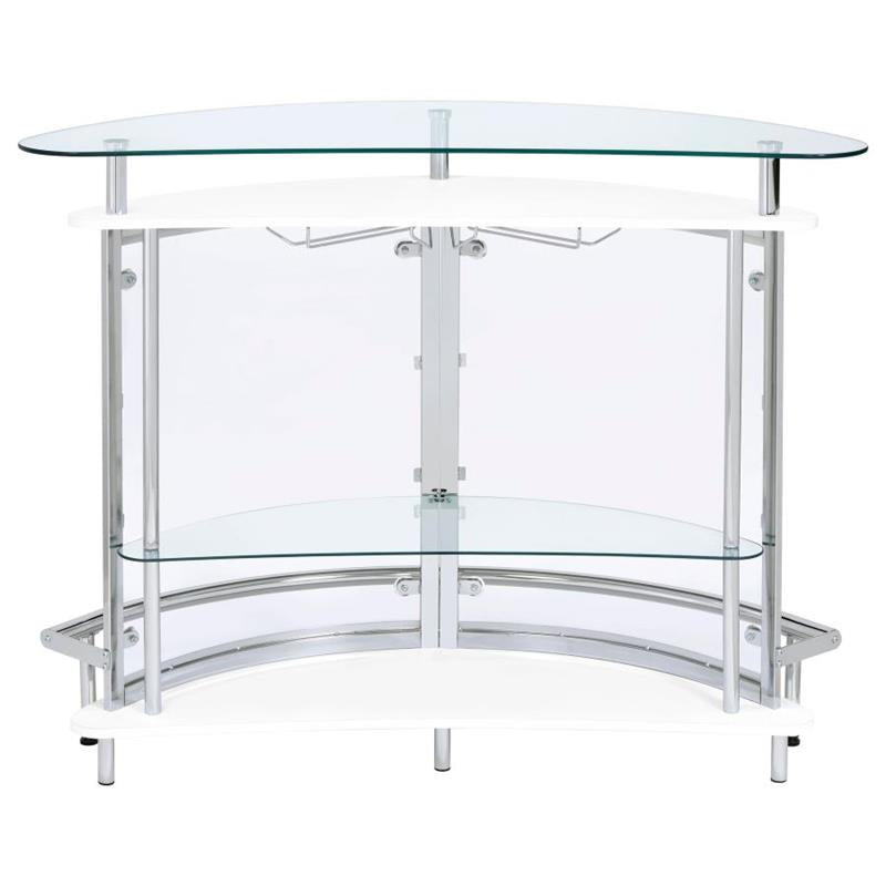 Amarillo 2-tier Bar Unit White and Chrome (101066)