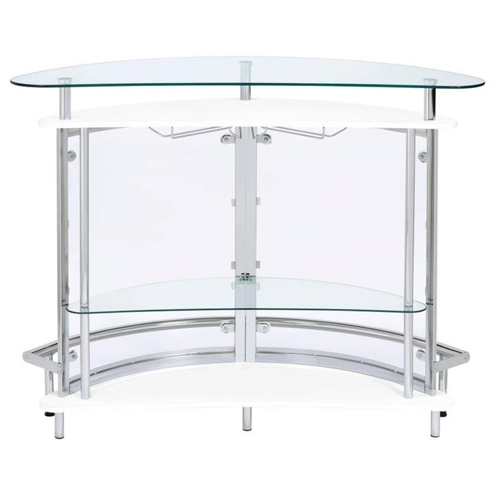 Amarillo 2-tier Bar Unit White and Chrome (101066)