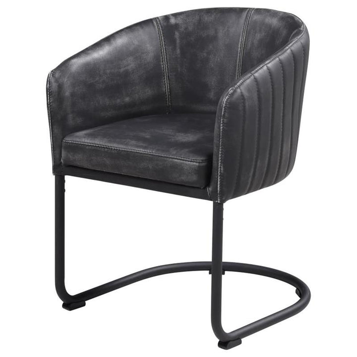 Banner Upholstered Dining Chair Anthracite and Matte Black (109292)