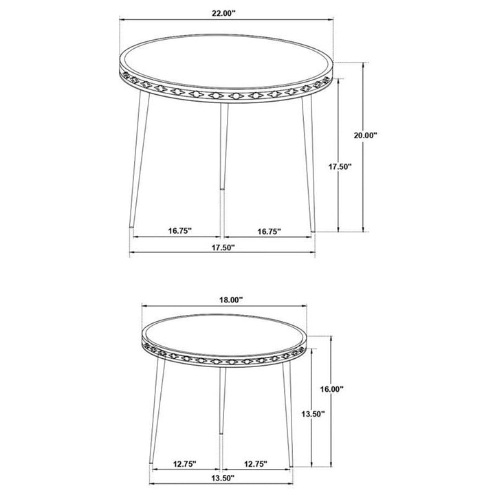 Ollie 2-piece Round Nesting Table Natural and Black (930193)